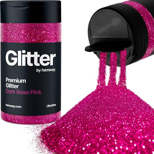Hemway Dark Rose Pink Glitter Shaker, 130g Ultrafine Glitter, Crafts 1/128