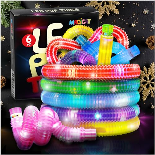 Magicat LED Pop Tubes im 6er Set I Farbenfrohe Leucht Röhren für Kinder & Erwachsene I Ideal als Mitgebsel Kindergeburtstag & Partydekoration I Buntes Party Kindergeburtstag Deko Set