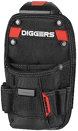 Diggers Tools - Techniker Werkzeugtasche [ Profi Quik Klik System ] - Flexibel Kombinierbare Werkzeugtasche Gürtel - Hochwertige Gürteltasche Werkzeug für Elektriker, Dachdecker & Zimmerer