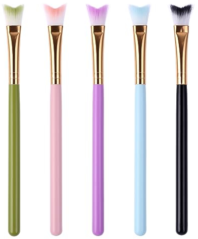 Amaxiu Lot de 5 brosses de nettoyage des cils incurvées pour extensions de cils, nettoyage en profondeur, démaquillant en douceur, brosse à cils, brosse de nettoyage du visage
