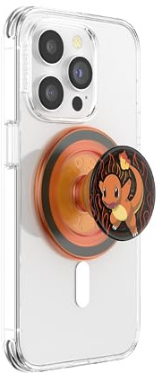 PopSockets Phone Grip for MagSafe, Magnetic Holder, Phone Stand, Pokemon - Charmander Flame | Removable, For Kindle / Android / iPhone, With Magnet, Pokemon, Gengar, Eevee, iPad, Removable, Popper