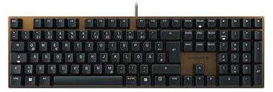 CHERRY KC 200 MX, Tastiera Office Meccanica con Piastra Metallica Anodizzata, Layout per la Germania (QWERTZ), Con Filo, Interruttori MX2A BROWN, Nero/Bronzo