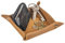 Bandeja vaciabolsillos de Piel Color Camel para entra de casa 14x14 cm (Camel)