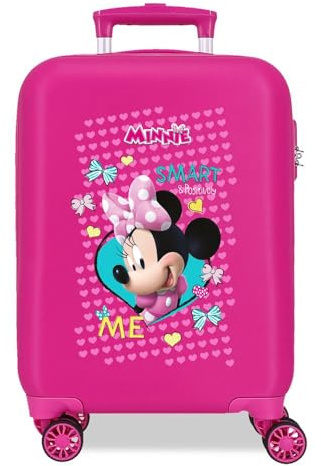 Joumma Disney Enjoy Minnie Valigia da cabina rosa 33 x 50 x 20 cm Rigida ABS Chiusura a combinazione laterale 28,4 L 2 kg 4 ruote doppie bagaglio a mano, Rosa, Valigia cabina