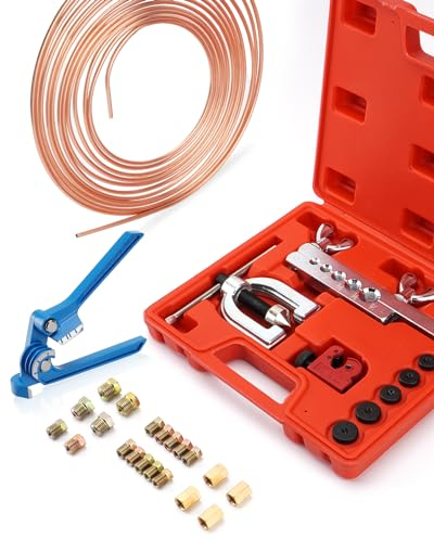 Kit di Torcitura per tubo di Freno, 7.6m Tubo di Freno Ø 4,75 mm Rame-Nickel Kit, Piegatubi, per tubi di rame ed alluminio morbide