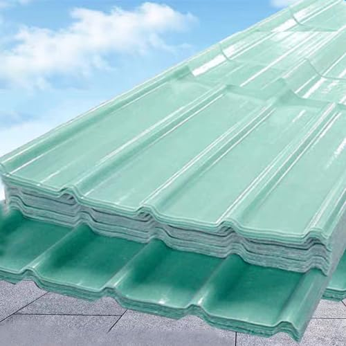 Schlagfesti Wellplatte Dachpaneele,1,2 Mm Dicke FRP-Tageslichtplatte Sonnenschutz-Profilblech Uv-Schutz Trapezblech Dachplatten,1/3/5/7/10/14/16 Stück,für Wintergarten (0.9x0.5m/35x20in,1 Pcs)