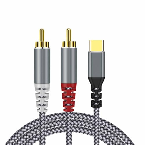 【2024 MFi Certified】USB Type C to 2RCA Audio Cable,10FT Type-C to 2 Male Y Splitter Compatible with RCA Cable,2RCA Jack USB-C Audio Cable for i-Phone 15,Amplifier,Speaker, Car Stereo,Home Theater