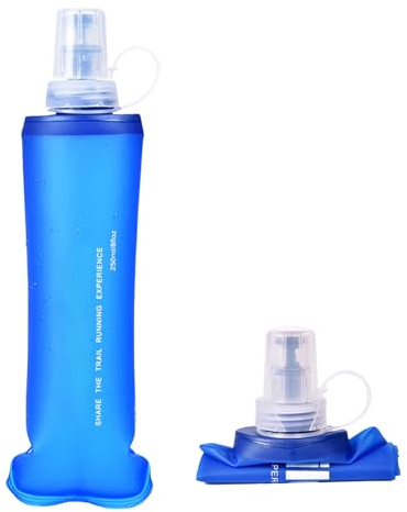 Doukesh TPU Faltbare Trinkflasche,Faltbare Wasserflasche,Faltbare Wasserflaschen,Faltbarer Trinkflaschen,Soft Flask 250ML,BPA-Frei Sportflasche für Trinkrucksack für Laufen,Camping,Wandern,Fahrrad