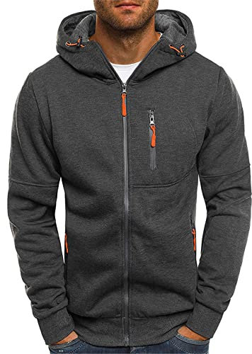 Men'S Hoodies Zip Up With Zip Pockets - Plain Zipper Hoodie Hooded Top Unisex Mens Ladies Hooded Sweatshirts | Casual Athletic Hoodie, Lightweight Sports Jacket, Soft Fleece Hooded Jacket