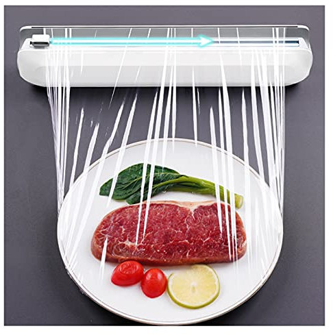ITETONE Cling Film Dispenser and Cutter 35cm, Preservation Foil Storage Box, Reusable Food Wrap Cutter Cling Film Cutter, 36.5x6.2cm Cutting
