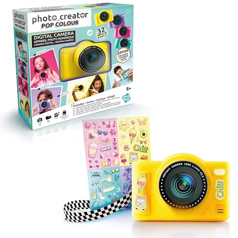 Canal Toys - Photo Creator - Gul digital popkamera för barn 8 år+ - selfie och videokamera - trendig presentidé att ta med sig var som helst - CLK 040