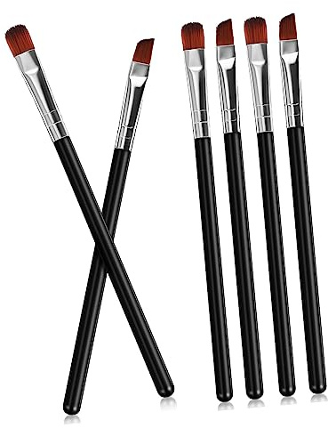 Ipetboom 6 Stück Multifunktionales Augenbrauenpinsel Flach Abgewinkelt Für Präzises Make up Realistischer Brauen Und Eyelinerpinsel Profi Kosmetik Tool Für Reisen Und Alltag