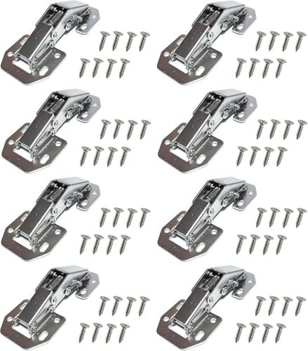 Cerniera per Ante Senza Foro – Automatica a Scatto – Angolo 90° – Acciaio Laminato Antiruggine – Montaggio Facile Senza Incasso – Per Mobili Cucina, Armadi, Librerie, Bagno (8)