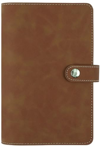 CALFOVERA Reise Notizbuch Ordner Nachfüllbarer Tagebuch Einbandschutz Mit Trenntaschen A6 Ordner Aus PU Leder Mit Weichem Einband 6 Ringe Loser Blattplaner Ordner Für Füller Papierkasse (Kamel)