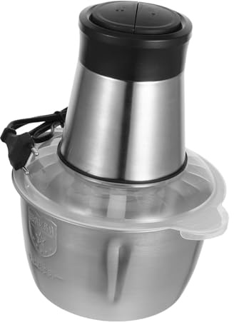 PHENOFICE Tritacarne Elettrico e Tritatutto in Acciaio Inox 2l Doppia Velocità, Macina Carne e Verdure Per Casa, Macina Aglio Elettrico Sicuro e Multifunzionale