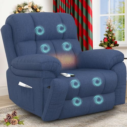 YONISEE Lift Chair Recliners for Elderly, Recliner Chair with Massage & Heat, Extended Footrest, Oversized Recliners Armchair Lounge Sofa with Type C+USB Ports, Hidden Drink Holders, Dual Side Pockets