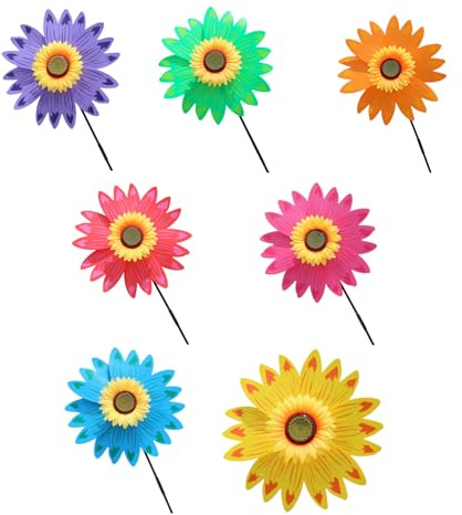 ZYHARUKO Moulin à vent miniature en forme de fleur colorée pour jardin, jardin, décoration de jardin