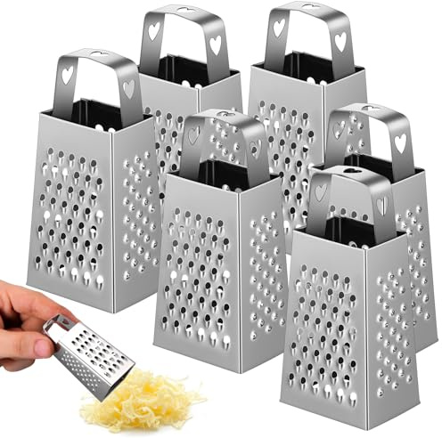 Didiseaon Reibe Edelstahl Mini Käsereibe: 6 Stück Miniatur Küchenreibe Edelstahl Klein Cheese Grater Vierkantreibe Handreibe Gemüseraspel Kartoffelreibe für Rohe Kartoffeln
