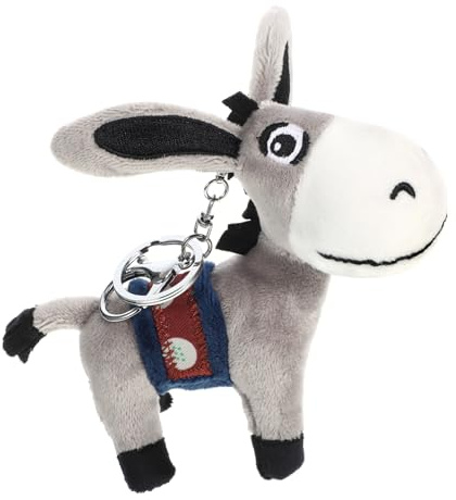 FUNOMOCYA Pendentif Âne en Peluche Noire Coton Pp Léger, Effet Décoratif et Toucher Confortable, pour Décoration de Maison ou Paquet à Clés Style Aléatoire
