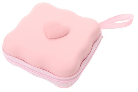 Healvian Contenitore per Assorbenti Igienici in Eva Rosa Scomparti, Borsa Porta Assorbenti Femminili Portatile per Viaggi e Protezione Privacy, Organizer per Fazzoletti ed Elastici da