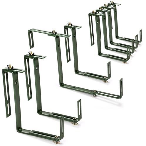 com-four® 8-pack Balkonglådhållare för Räcke, Dubbel Justerbar