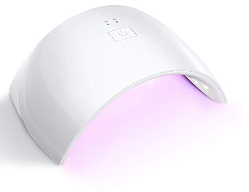 Genius Factory ® Secador de Uñas 24W Sun 9S Lámpara LED UV Profesional con Temporizador para UV Gel / Gel de Constructor / LED Gel Luz Blanca (BLANCO)