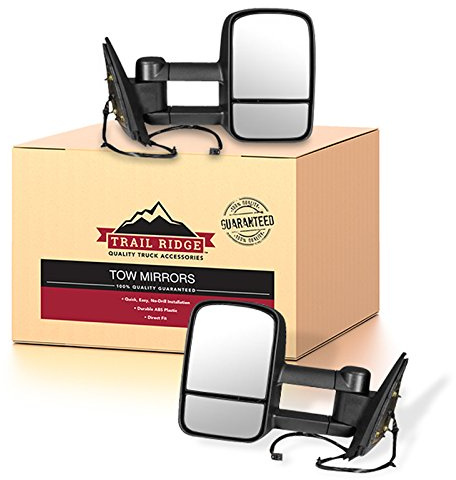 Trail Ridge Towing Mirror Set Power Heated Textured 2 Piece Compatible with 14-18 Chevrolet Silverado 1500 19 Silverado 1500 LD 15-19 Silverado 2500 HD 15-19 Silverado 3500 HD 14-18 GMC Sierra 1500