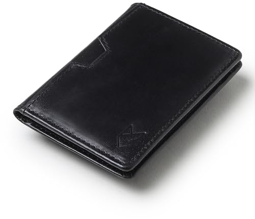 FOXHACKLE Leather Credit Card Wallet for Men and Women, Thin Bifold RFID Blocking Wallet, Slim Front Pocket Minimalist Card Holder, Small Card Case