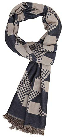 Herren Gewebter Schal Herrenschals Webschal Modeschal Urban Classics Einfach Schick für Frühling Herbst 190×65cm -Sternen Pattern Dunkelblau