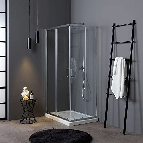 Box doccia angolare scorrevole 70x100 cm cristallo trasparente | Luna