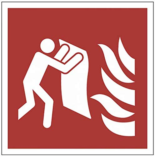 Symbol Schild Löschdecke 15x15cm Kunststoff nachleuchtend ASR A1.3 ISO7010 von MBS-FIRE