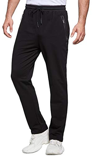 JustSun Jogginghose Herren Trainingshose Sporthose Herren Baumwolle Fitness mit Reißverschlusstaschen
