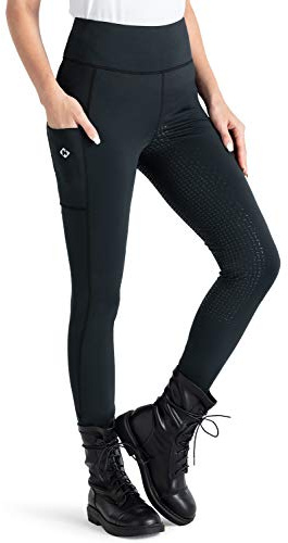 NAVISKIN Pantaloni da Equitazione per Donna, Calzamaglia Equitazione Intera con Impugnatura in Silicone, Morbido e Elastico