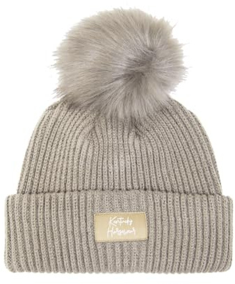 Kentucky Mütze Bommel beige