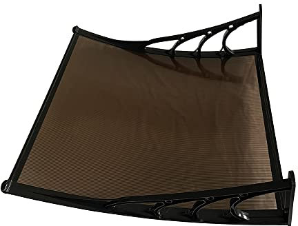 Front Door Canopy Awning Shelter Roof Front Back Porch Outdoor Shade Patio Rain Cover，Brown