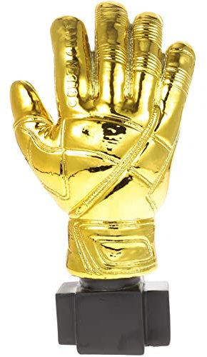 Milisten Goldener Torwart-handschuh-trophäe Aus Kunstharz Pokal Für Fußball-spiele Belohnungstrophäe Für Erwachsene Mit Sockel Für Büro Und Schule