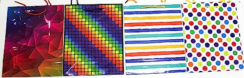 4 Stück Geschenktaschen Groß DIN A4 Geschenkbeutel 32x26x12cm Geburtstag Geschenktüten Papier 160g/m2 Geschenkverpackung Set Large