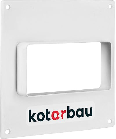 KOTARBAU® Flangia da parete 120 x 60 mm, piastra da parete in plastica, passacavo da parete per canali di ventilazione piatti, connettori per canali di ventilazione, flangia per canale piatto, bianco