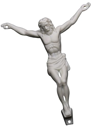 Abaodam Jesus Figurine Statue Weißes Kruzifix Deko-Element Für Religiöse Wandgestaltung Langlebige Kunststoffskulptur Für Zuhause Kirche Wohnzimmer Und Mehr
