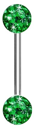 Taffstyle Piercing Barbell Stab mit Multi Ferido Kristall Kugeln