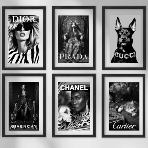 Fashion Mode Deko Wandbilder 6er Set Bilder Premium Poster Wanddekoration, 6x 30x40 cm