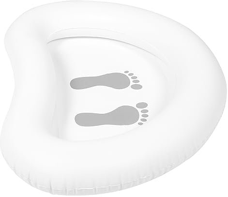 GOOHOCHY Inflatable Foot Bath Basin in Pvc Silicone Shower Foot Scrubber Compatible for Pool Entry for Easy to Store for Camping