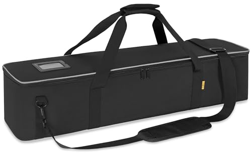 ITHWIU Multifunctional Tripod Bag 32 X 7 X 7 Inches / 81 X 18 X 18 cm Heavy Duty Tripod Carrying Case with Handle for Lights, Speakers, Cameras, Booms, Microphone Stands, Black