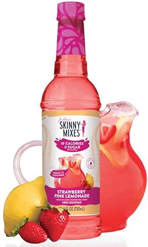 Jordan's Skinny Sirops | Faible teneur en calories | 0 sucre | Concentré de sirop de limonade à la fraise 750 ml