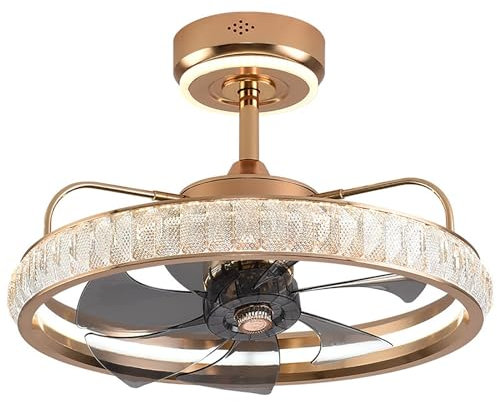 HSPLXYT Ventilador de Techo empotrable con luz, Ventilador de Techo de Perfil bajo con luz, Ventilador de Techo de Dormitorio con luz, Ventilador de Pared de salón con luz con Mando a Distancia