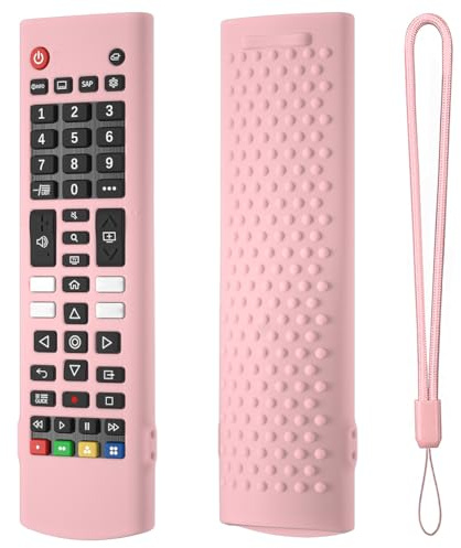 Fiorky Funda de Silicona for Control Remoto LG TV Remote AKB75095307 AKB76040302 con Cordón Funda de Silicona Funda Protectora for Controlador Piel Antideslizante Cubierta remota Reemplazo