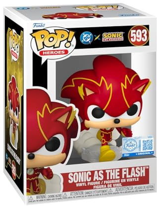 Funko POP! Heroes: Justice League & Sonic - Sonic/Flash Hybrid | Offizielles Gaming Merch - Vinyl Sammelfigur als Regal Deko - Geschenkidee zum Geburtstag für Fans und Sammler