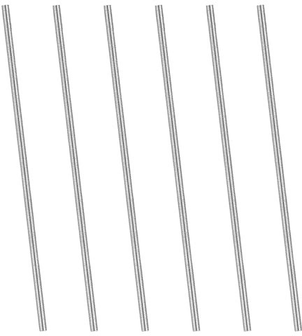 NLONLL 6 Stück Gewindestange M6 x 300 mm Gewindestangen 304 Edelstahl Vollgewindestange 1mm Steigung Gewindestange M6 Gewindebolzen Metrisch Gewindestab Festigkeitsklasse A2-70,DIN 975 (Silber)