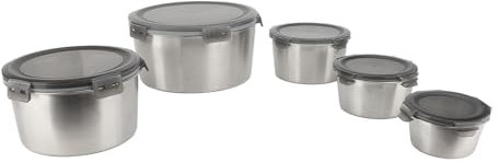 ZJchao Contenitori per Pranzo Al Sacco in Acciaio Inossidabile a Tenuta Stagna 304, Contenitori per Alimenti Portatili Impilabili Facili, Leggeri, Ecologici, Senza BPA, Ideali per