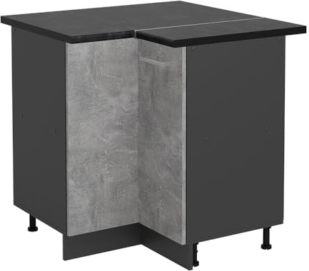 Vicco Mobile ad angolo cucina R-Line, Calcestruzzo, 75.6 cm, PL Antracite, per la libera combinazione all'interno di sistemi cucina modulari